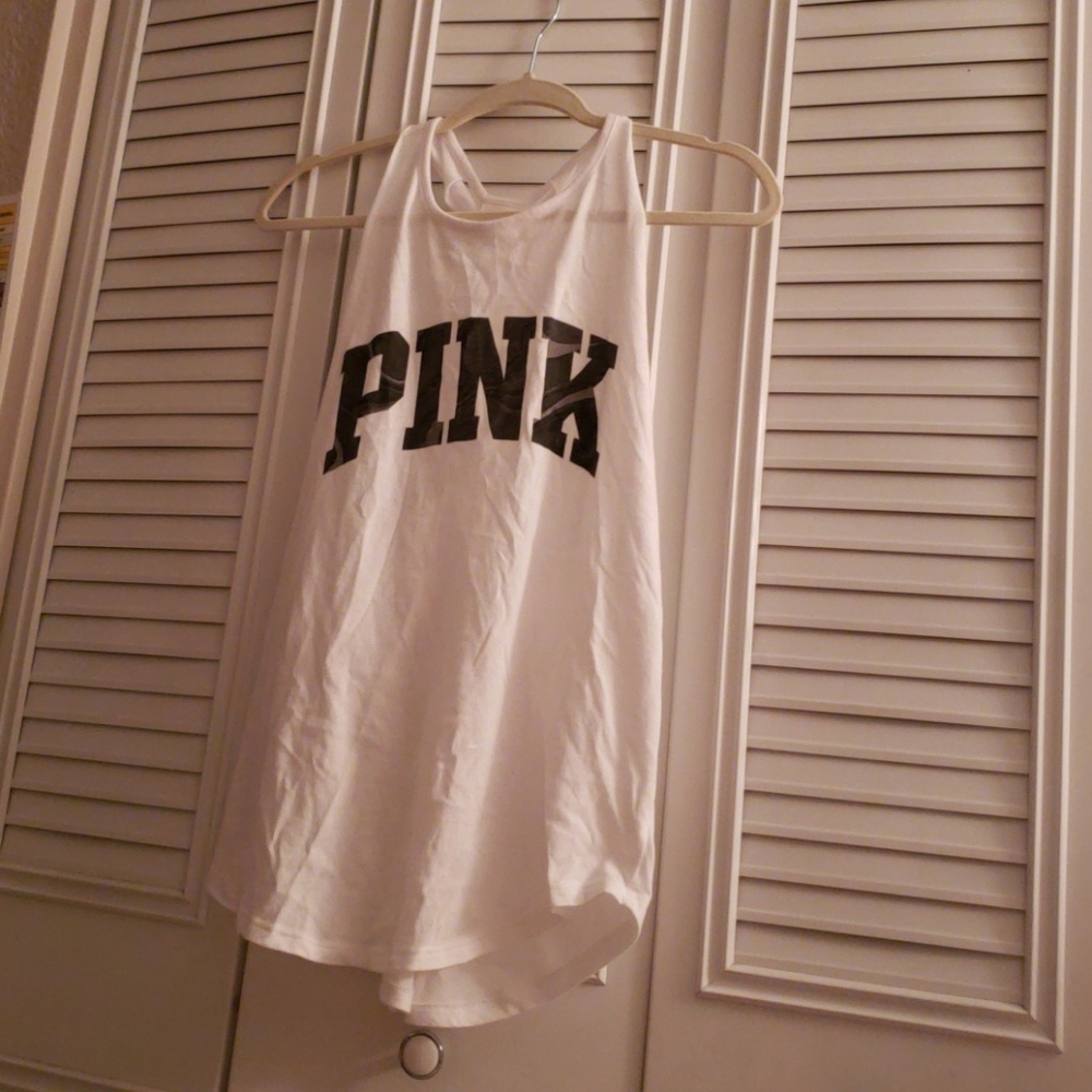 White braided back tank top